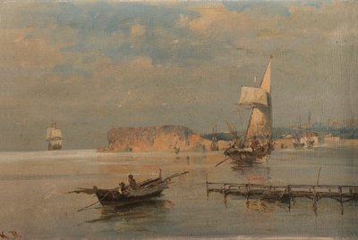 Boats in a Port by Konstantinos Volanakis